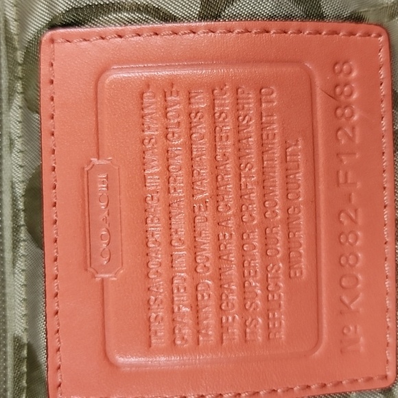 Coach Coral Leather Tote with Gold Accents - Picture 13 of 16